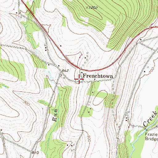 Topographic Map of Frenchtown School, PA