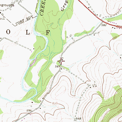 Topographic Map of Clayhole School, PA