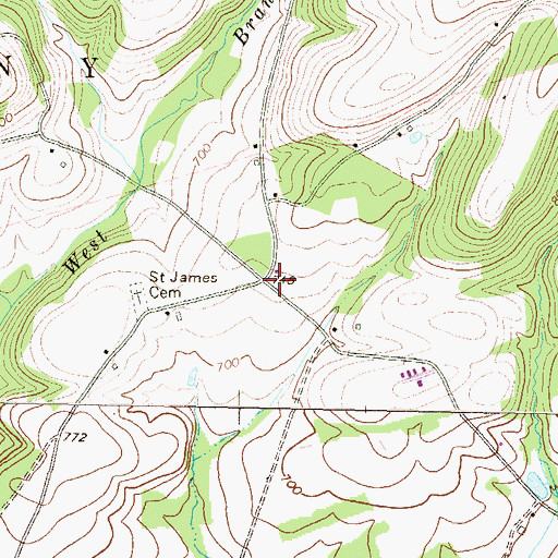 Topographic Map of Clark School (historical), PA