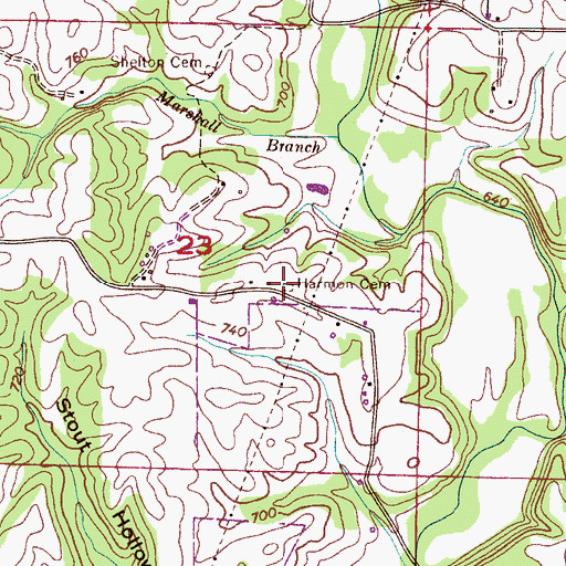 Topographic Map of Harmon Cemetery, AL