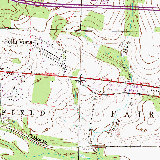 Topographic Map of Road School, PA