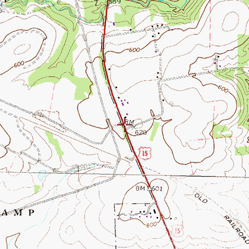 Topographic Map of Russell School (historical), PA