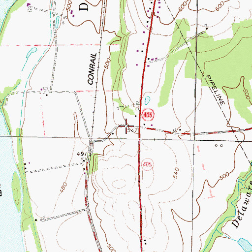 Topographic Map of Nicely School, PA