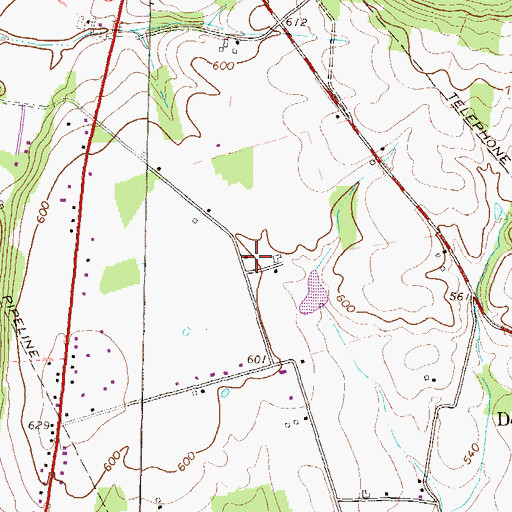 Topographic Map of Stony Batter School, PA