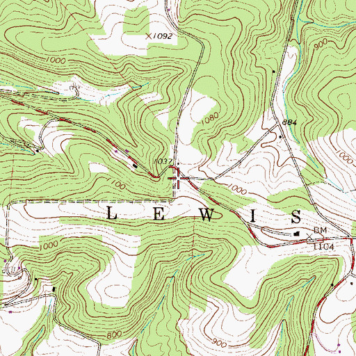 Topographic Map of Dividing Ridge School, PA