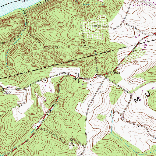Topographic Map of West Point School, PA