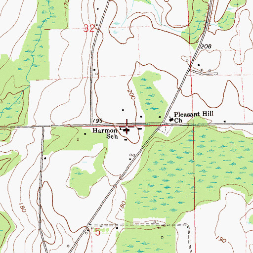 Topographic Map of Harmon School, AL