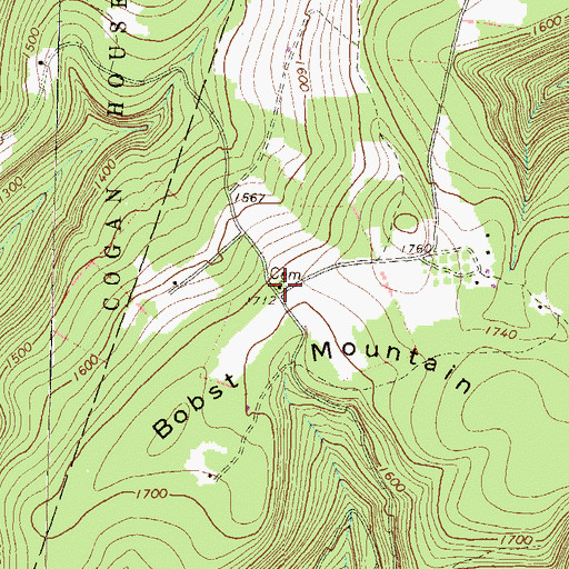 Topographic Map of Bodst Mountain School, PA