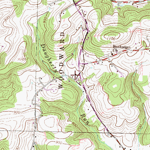 Topographic Map of Forest Glen School, PA