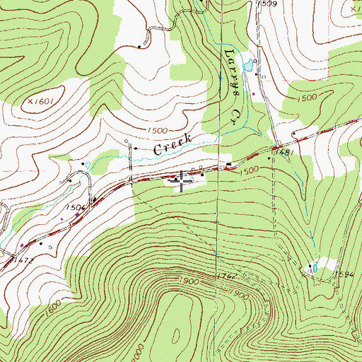 Topographic Map of Green Mountain School, PA