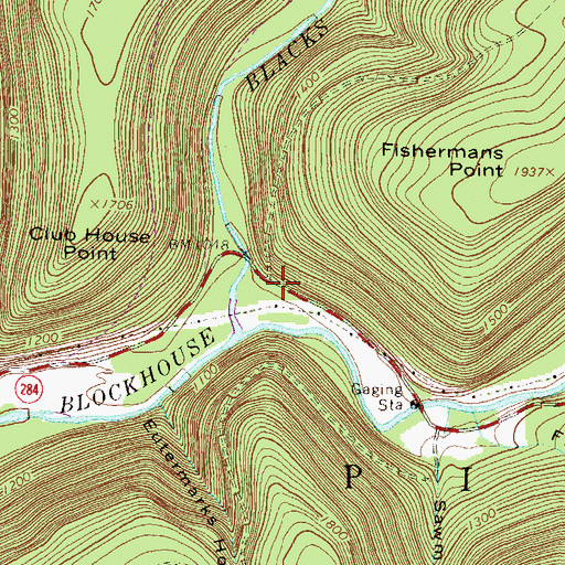Topographic Map of Blacks Creek School (historical), PA