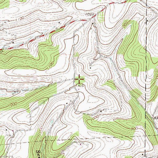Topographic Map of Chestnut Grove School (historical), PA