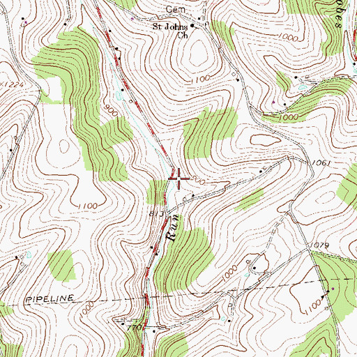 Topographic Map of Upper Pine Run School (historical), PA