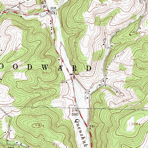 Topographic Map of Lumber Bridge School, PA