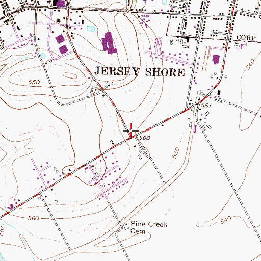 Topographic Map of Ferguson School, PA