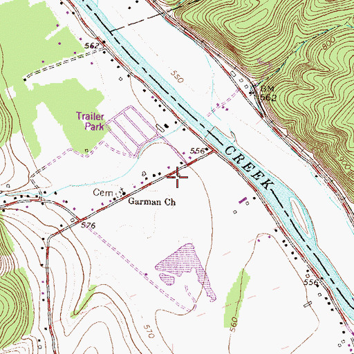 Topographic Map of Garman School, PA