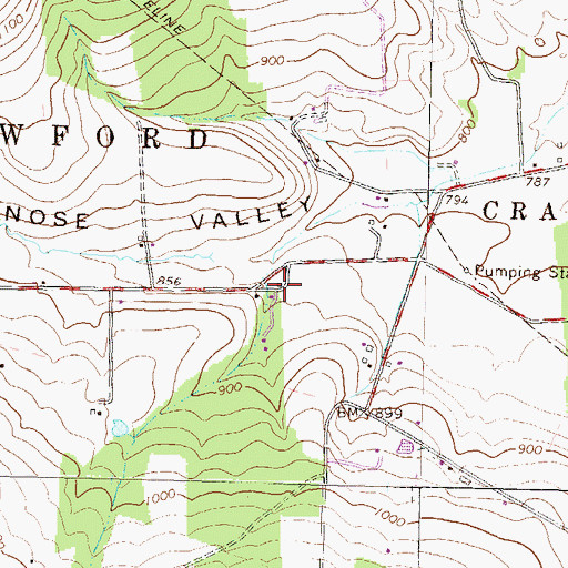 Topographic Map of Red School, PA