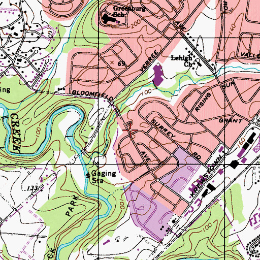 Topographic Map of Vereeville, PA