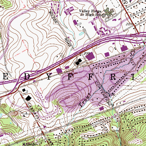 Topographic Map of Garden, PA