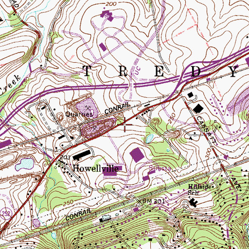 Topographic Map of Chester Valley Post Office (historical), PA