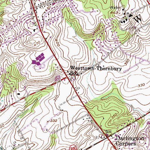 Topographic Map of Pleasant Grove, PA