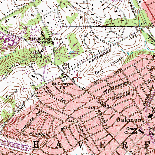 Topographic Map of Coreze (historical), PA