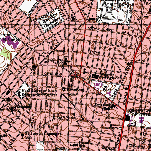 Topographic Map of Somerville, PA