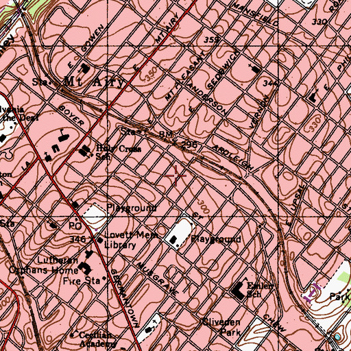 Topographic Map of Mount Pleasant, PA