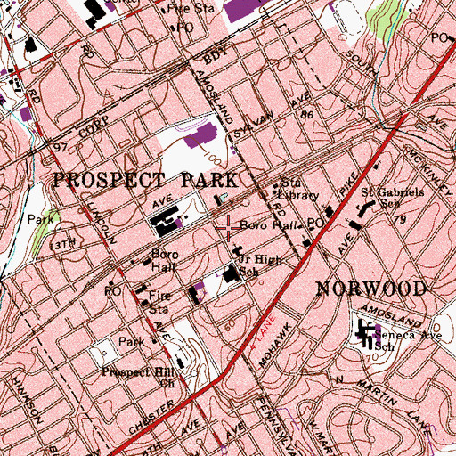 Topographic Map of Moore, PA