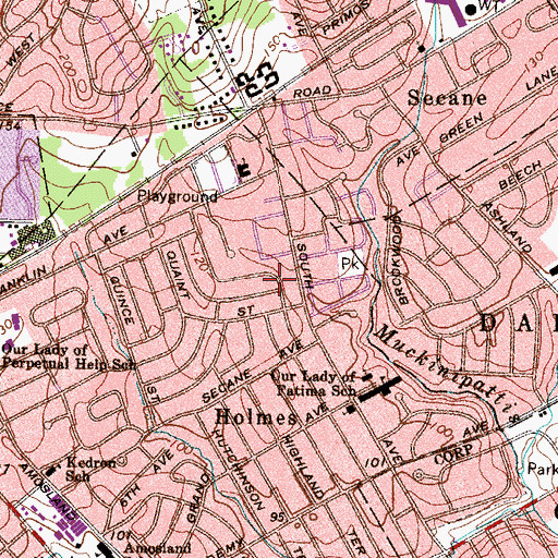 Topographic Map of Wyndom, PA