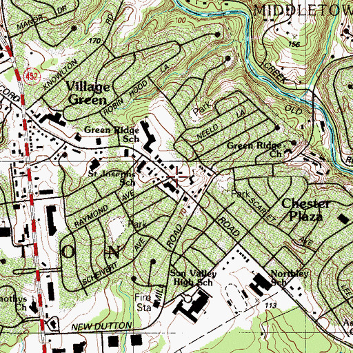 Topographic Map of Morgan, PA