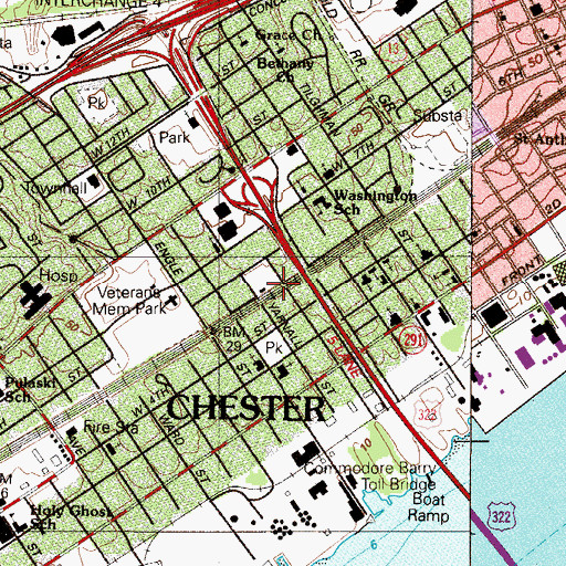 Topographic Map of South Chester, PA