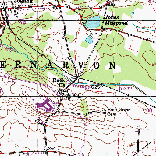 Topographic Map of Kenneys, PA