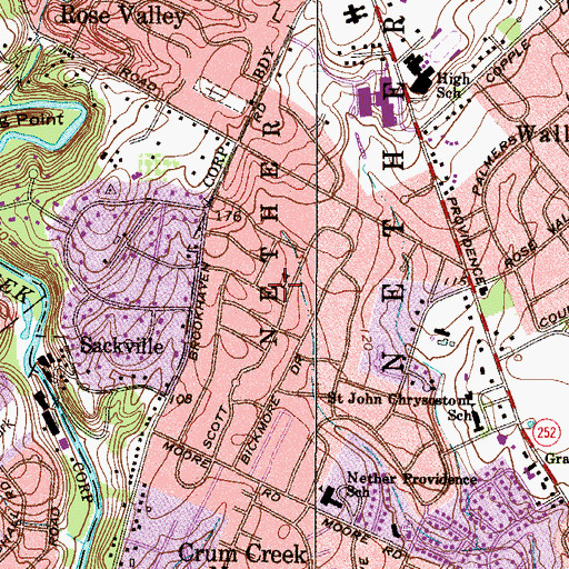 Topographic Map of Providence, PA