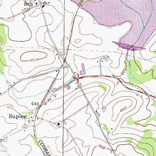 Topographic Map of Dampman, PA