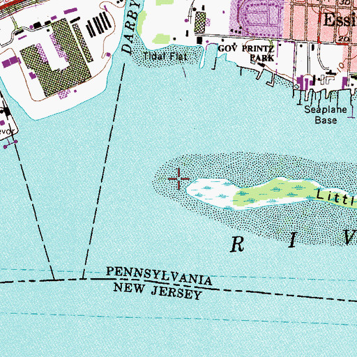Topographic Map of Darby Creek, PA