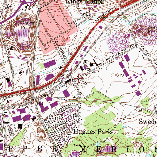 Topographic Map of Henderson, PA