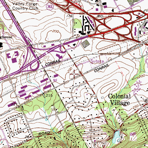 Topographic Map of Maple (historical), PA