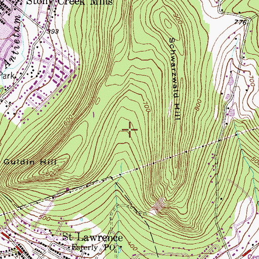 Topographic Map of Antietam School, PA