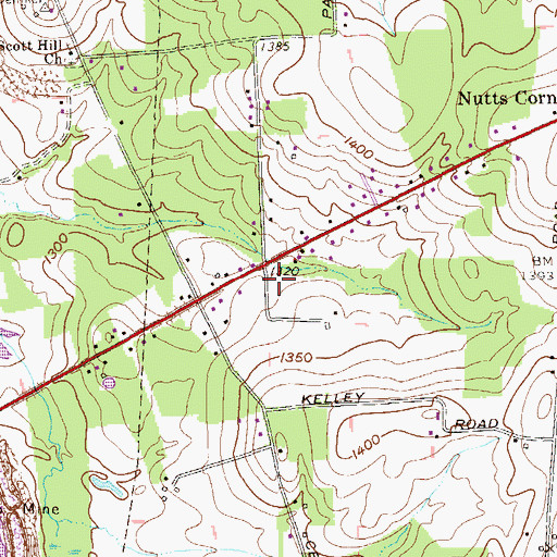 Topographic Map of Klondike School, PA
