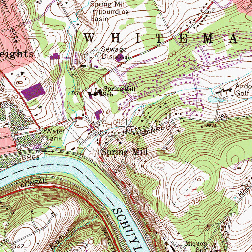 Topographic Map of William Penn Post Office (historical), PA