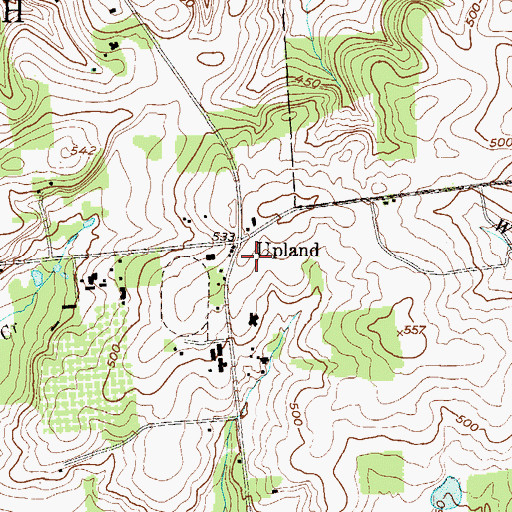 Topographic Map of Leonard Post Office (historical), PA