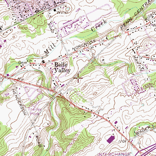 Topographic Map of Belle Valley Station (historical), PA
