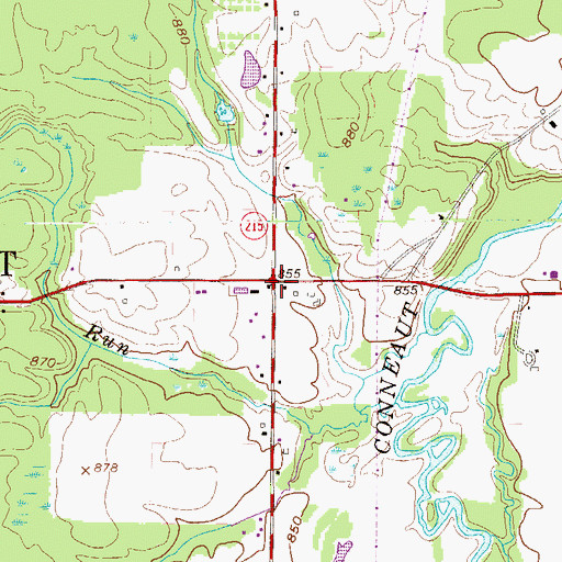 Topographic Map of Knapps Corners, PA