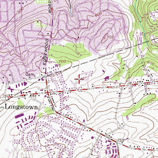 Topographic Map of Longview Heights, PA