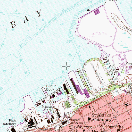 Topographic Map of Approach Turning Basin, PA