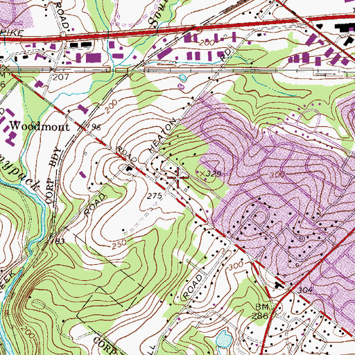 Topographic Map of Byberry, PA