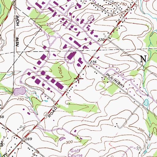 Topographic Map of Breadysville, PA