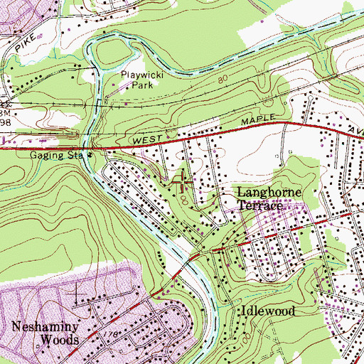 Topographic Map of Neshaminy (historical), PA