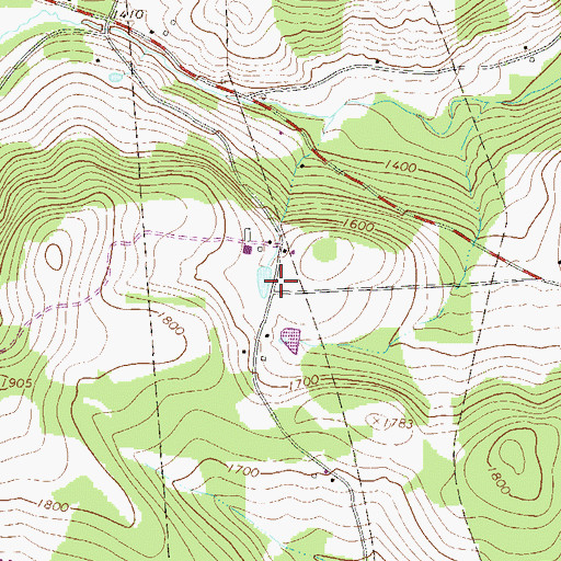 Topographic Map of Dacey School (historical), PA